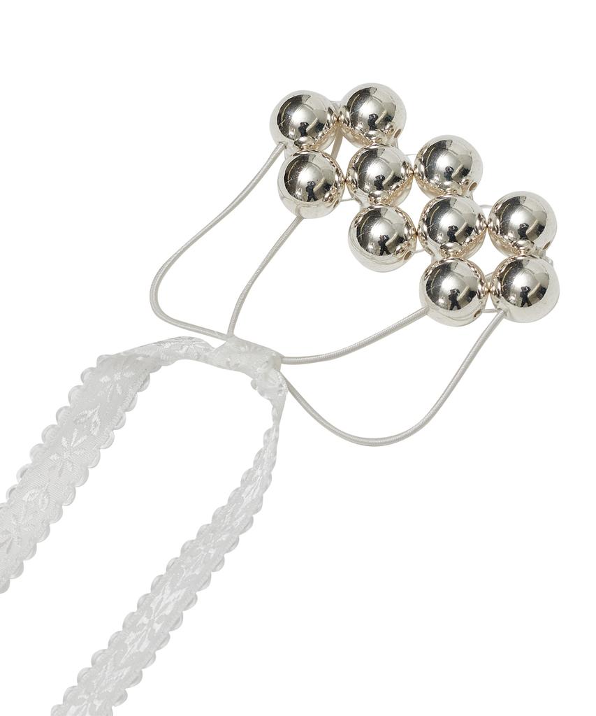 Typeservice Beaded Strap Hairband [Silver]