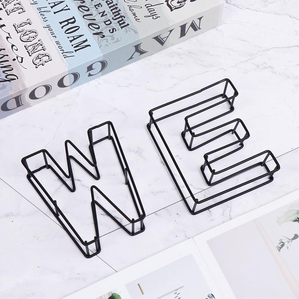 New Industrial Style Wrought Iron Alphabet Doorplate Sign Metal Hollow Letter Home Decor Cafe Adornment Photo Props Party Supply