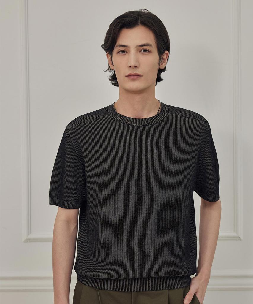 THEKNITCOMPANY Abyss Linen Crewneck - Onyx Black