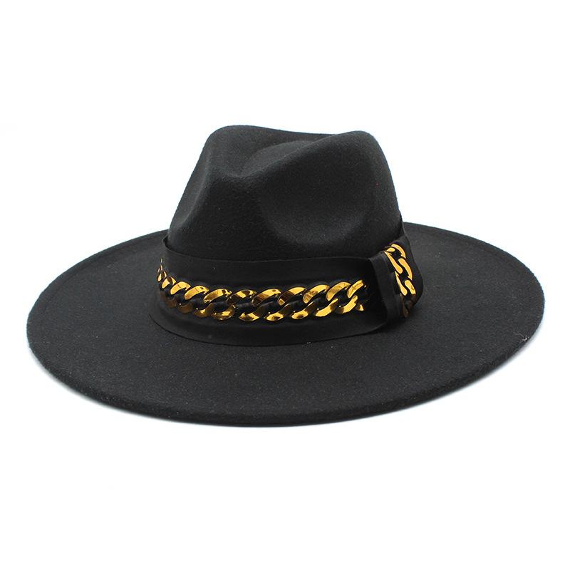 Exotic 9.5Cm Large Brim Top Hat Ethnic Accessories Jazz Hat Cashmere Felt Hat Gentleman And Lady Hat