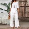 2026 Dames Onregelmatige Zoom Broek Set Elegante Mode Casual Knopen Korte Mouw Shirt Losse Tweedelige Set