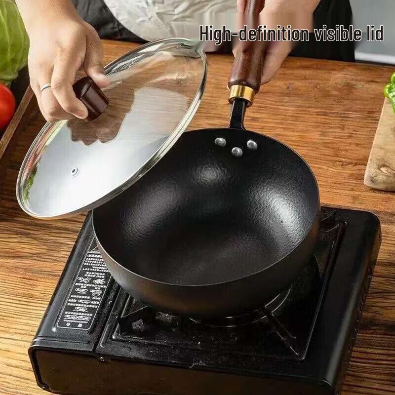 BOSITE 0-Coating Titanium Alloy Non-stick Stir-fry Pan