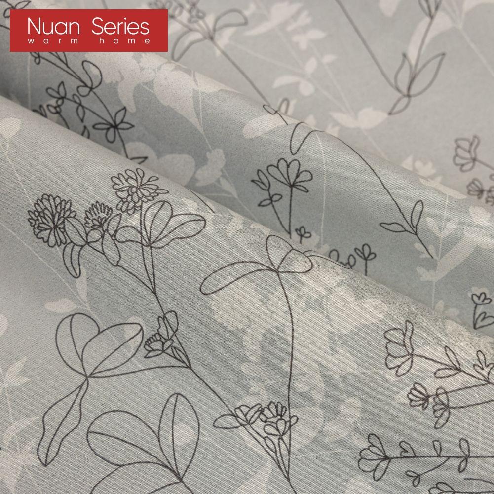 1PC Nuan Series Fashionable and Minimalist Grey Printed Curtains with Full Blackout Curtains for Bedroom Living Room Balcony Window for Home Decor