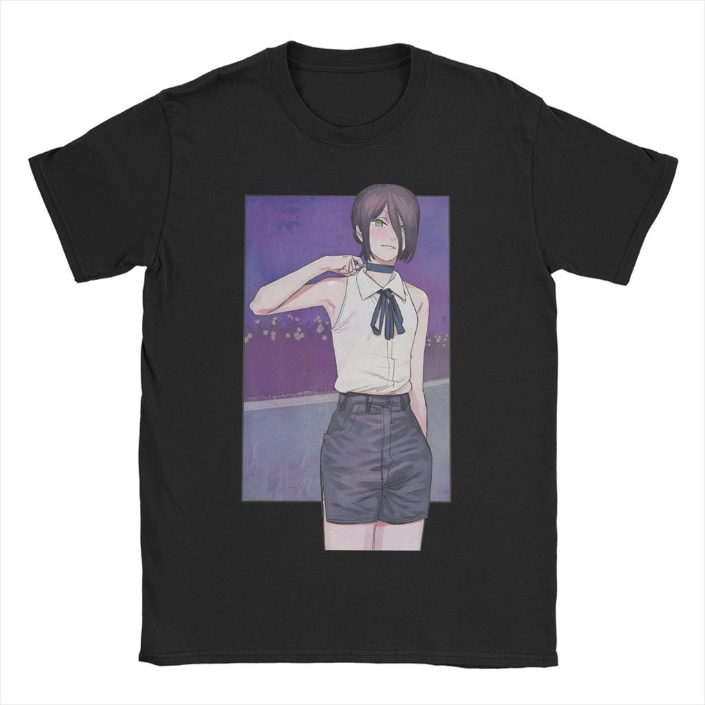Men Women Chainsaw Man Reze Bombs Devil T Shirt Movie Pure Cotton Clothing Creative Short Sleeve O Neck Tee Shirt Summer TShirt