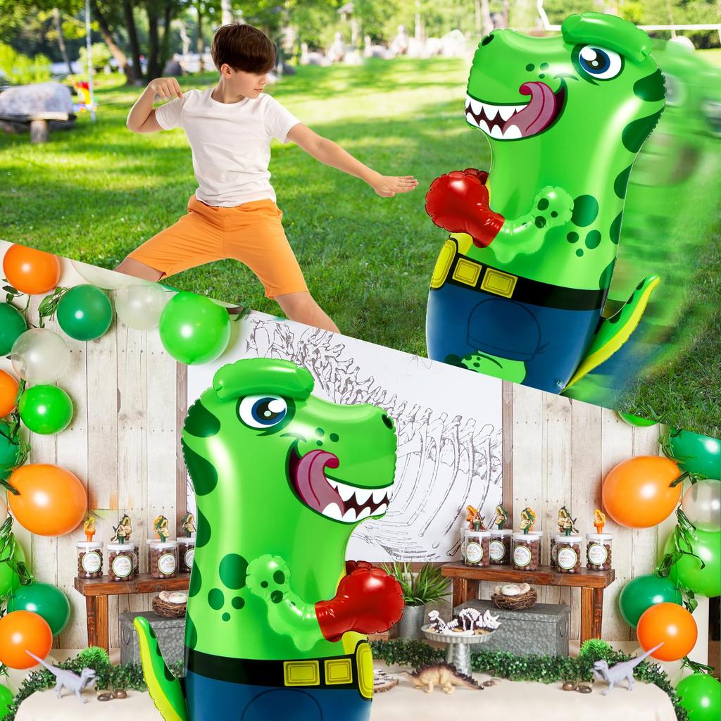 Joyfy 47-Inch Inflatable T-Rex Dinosaur Punching Bag for Kids Gift with Bounce-Back Action and Punching Toy