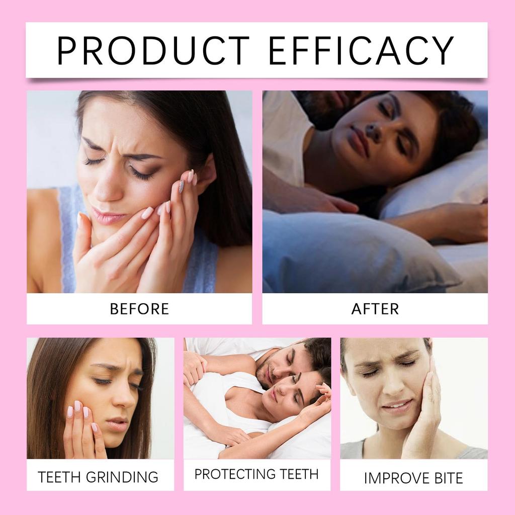 Oralhoe Pink Nighttime Teeth Grinding Mouth Guard Anti-Sleep Snoring Clenching Teeth Grinding Mouth Guard Protects Teeth