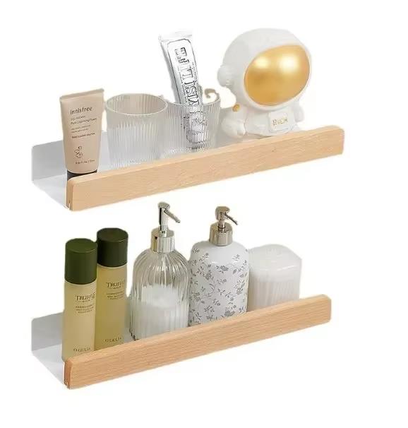 Wood Aluminum Waterproof for Bathroom Shelf Shelves Shampoo Makeup Storage Holder Accessories Kitchen Sorage Bath Accessories