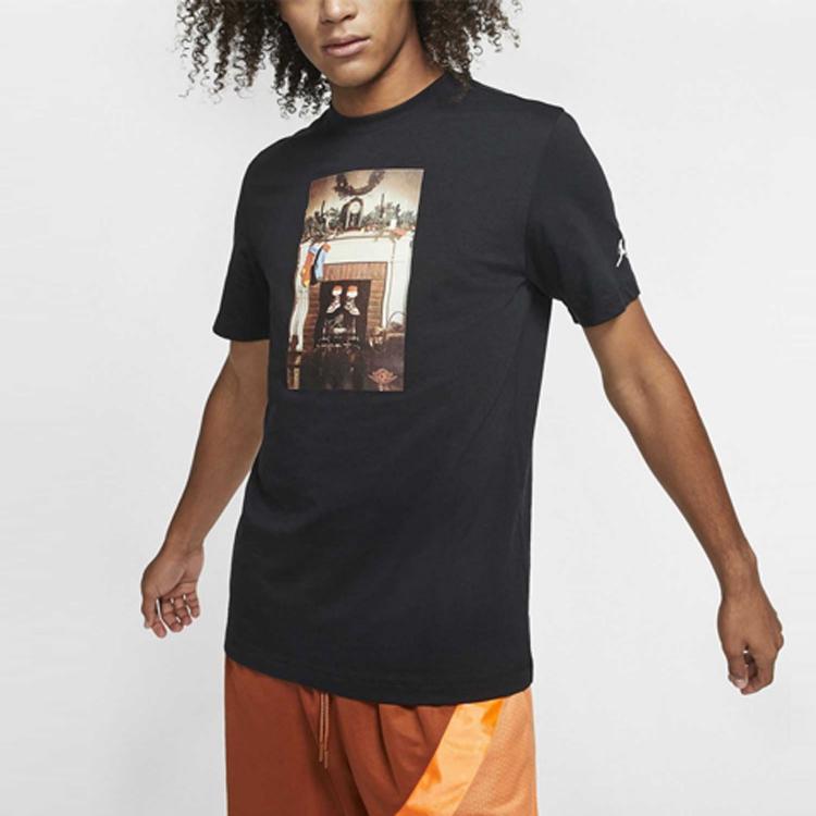 Jordan Chimney Print Short Sleeve T-shirt Men Tops Black CI1328-010