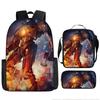 Pacific Rim schoolbag, primary and secondary school students, boys, mecha war, monster backpack, kindergarten burden reduction three-piece set