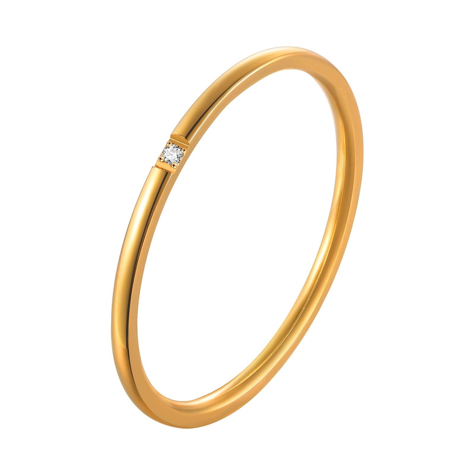 

1/3pcs Zircon Ring Thin Classic Dome Rings Stainless Steel Wedding Band for Women Stacking Rings Comfort Fit Domed Polished