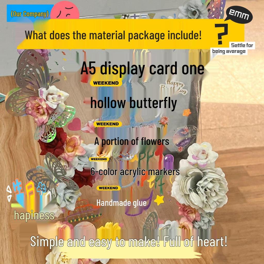 DIY Handmade Butterfly Photo Frame Gift Set for Best Friend's Birthday Standee with Xiaohongshu Style