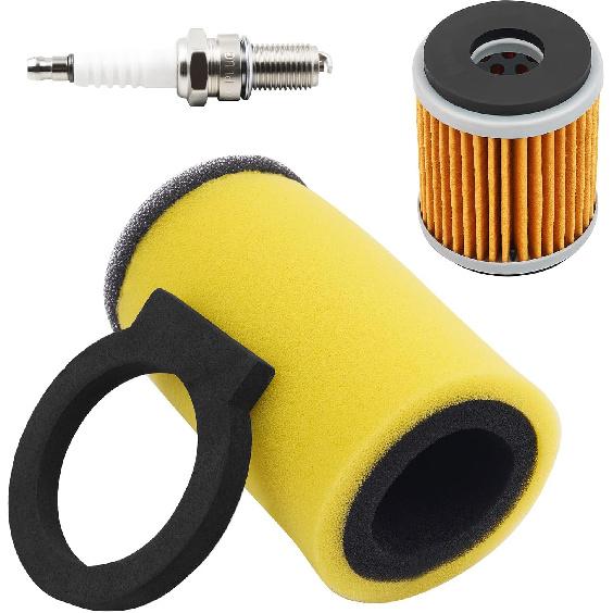Road Passion Air Filter & Oil Filters & Spark Plugs Kits Compatible with Yamaha Big Bear 350 Kodiak 400 4x4