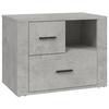 Table de chevet - Maison Exclusive - Gris béton - Bois d'ingénierie - 2 tiroirs + 1 compartiment