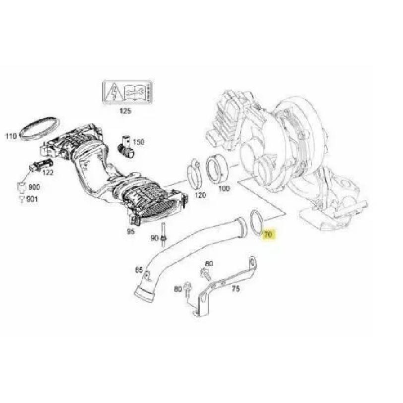 4PCS Turbo & Breather Intake Seal Kit & Black Green O Rings For Mercedes OM642 A0179973545 A0149976445 A6420940080