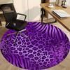1pc Purple Animal Prints Office Round Rug, Non-slip, Soft and Durable Office Rug for Interior Decoration, Perfect for Office, Beautiful Decoration yy2