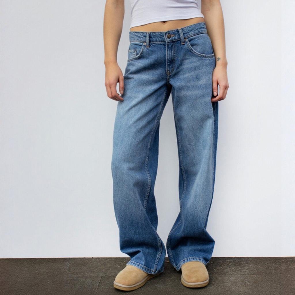 Women's Washed Retro Straight High Waist Wide Leg Loose Drape Versatile Jeans