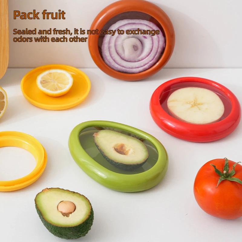Reusable Food Saver Box Half Cut Fruit Freshing Retractable Film Storage Container Fruit Preservation Seal Cover Kitchen Tools