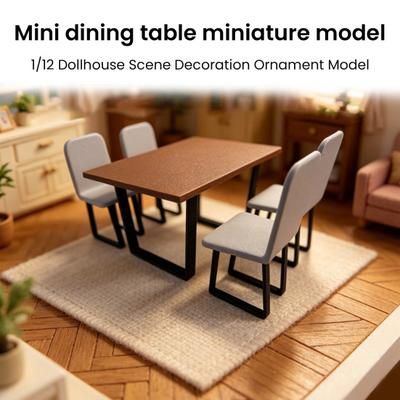 Cadeiras de Mesa em Miniatura, Cadeiras de Mesa de Jantar Minúsculas, Mini Brinquedos de Faz de Conta, Móveis em Miniatura para Sala de Jantar de Mansão de Bonecas em Escala 1/12