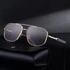 2025 Men's Retro Square Sunglasses with Metal Frame and Double Bridge