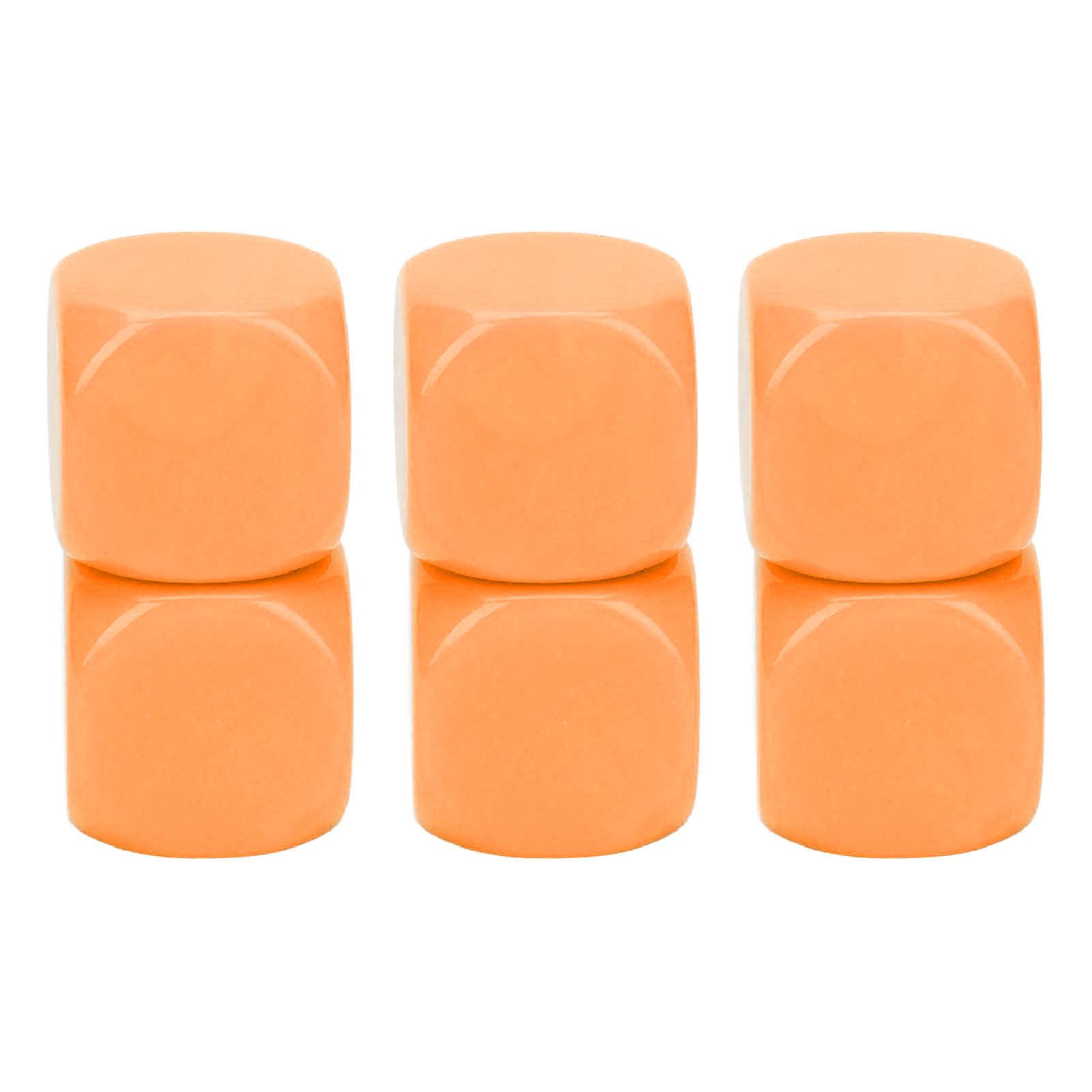 

6Pcs Large Dice Set Round Corner Plastic Waterproof Practical Slick Face Dice for DIY Party Gaming помаранчевий