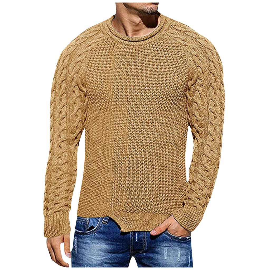 Men's Casual O-neck Loose Cotton Sweater Pullover
