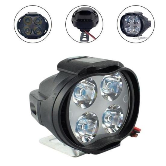 Lampă spot super luminoasă de 12 W pentru conducere față motocicletei motociclete cu 4 LED-uri