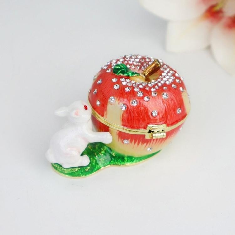 Charming Enamel Squirrel Fruit Designed Alloy Jewelry Box Jewelry Organizers Ideal For Gift Giving And Home Decors