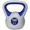 Kettlebell, 12kg Kettle Bells with Handle for Home Gym Weight Lifting and Strength Training, Dark Blue and Grey