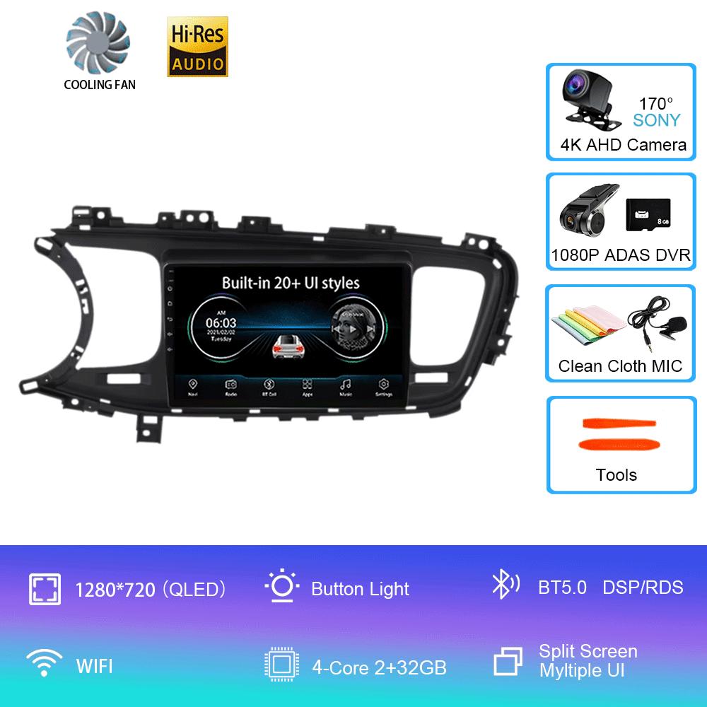 Android 14 Auto Car Radio Video Multimedia Player For Kia Optima K5 2013 2014 2015 Navigation GPS Autoradio QLED Screen BT5.0