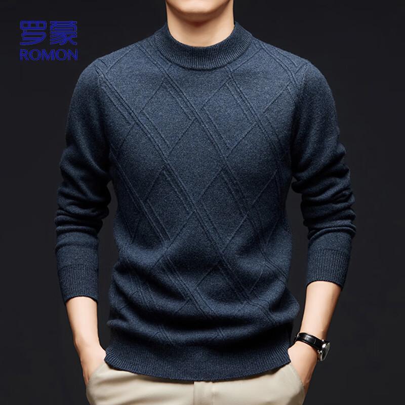 

ROMON Men s Winter Thick Warm Wool Blend Knit Sweater 2402 XL