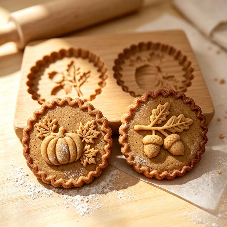 Wooden Gingerbread and Shortbread Cookie Mold Cutter
