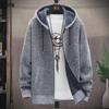 Men's Korean Slim Fit Sweater - Autumn/Winter Knitted Jacket with Thick Velvet