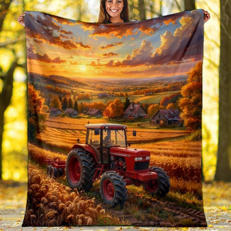 

Retro Pickup Truck Sunset Palm Tree Flannel Fleece Blanket, Soft Warm Throw Blanket for Home, Car Fan Gift 80cm x 120cm
