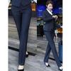 Women's Professional Navy & Black Elastic Suit Trousers