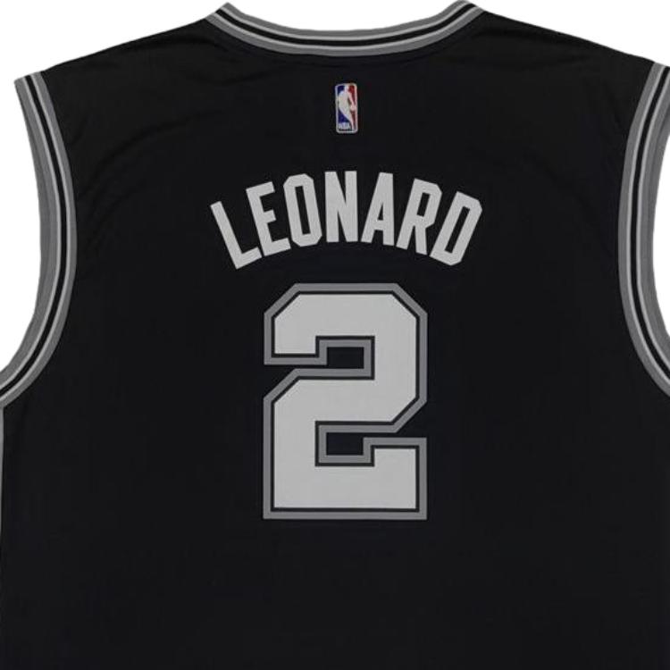 Adidas X Colaboración NBA San Antonio Spurs Kawhi Leonard Moda Suave Cómodo Casual Camiseta de Baloncesto Hombres camiseta Negro 7818A-304-AEB1585