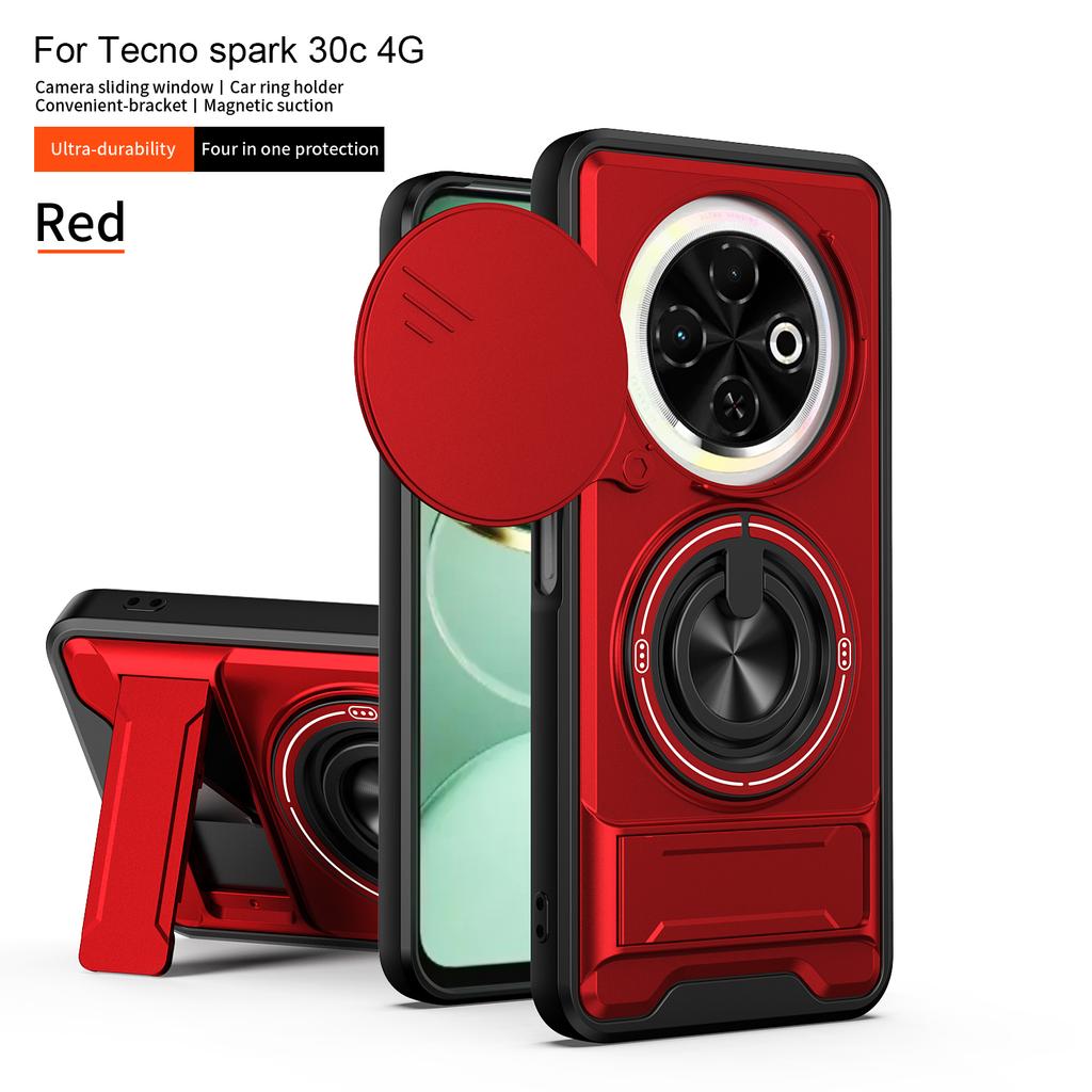 Für Tecno Spark 30C Hülle Tecno Spark 30C 4G Cover Magsafe Magnetischer Klapphalter Militärischer Panzer Kamera Schutzhülle