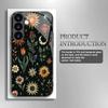 Retro Floral Plant Tempered Glass Phone Case Suitable for Samsung Galaxy S26 S25 S24 S23 S22 S21 S20 FE/Ultra/Plus Anti Drop