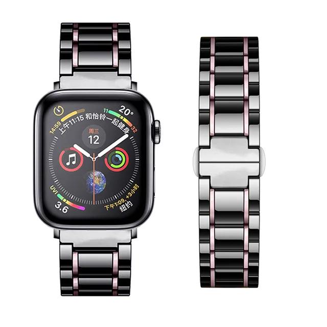 Ceramic Metal strap for Apple watch 45mm 44mm 41mm 42mm 46mm Replacement bracelet Wristband iwatch Ultra 10 9 8 7 6 5 4 SE band