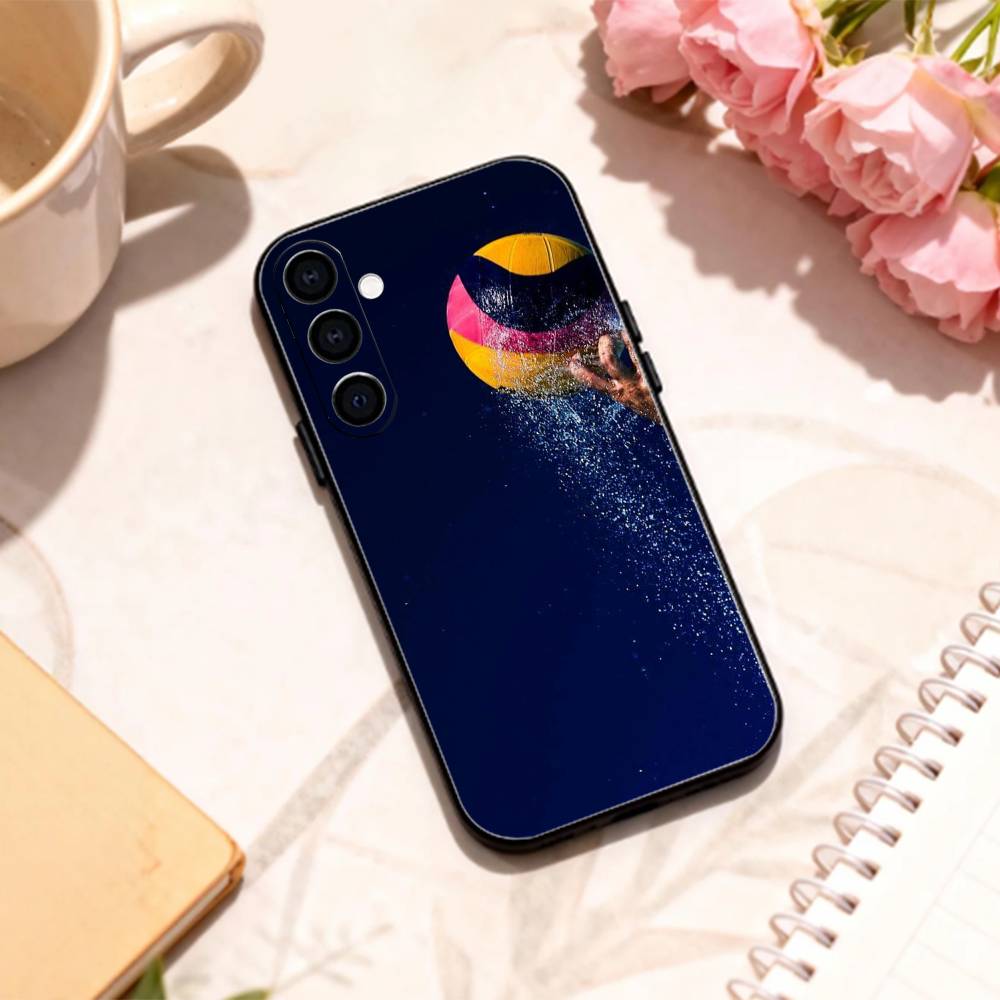 Splash W-Wasserball Sport Handyhülle Für Samsung Galaxy A73,A72,A71,A70,A53,A52,A51,Andere Weiche Schwarze Hülle