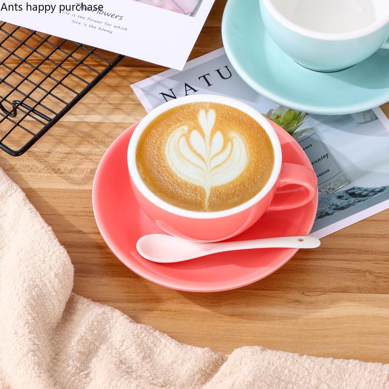 250ml Coffee Cup and Saucer Solid Color Ceramic Mug Milk Tea Cups Afternoon Tea Cup Milk Mugs Water Cups Tea Mug Coffee Mugs