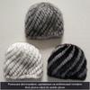 Real Natural Mink Hats for Women Winter Knitting Ear Warm Two-color Match Cap Cross-weave With New Fashion Fur Hat