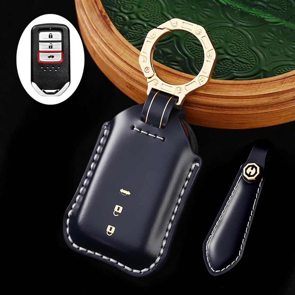 Honda Accord Civic CRV Pilot Odyssey Handmade Cowhide High-End Car Key Cover keychain