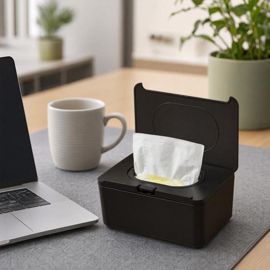Wipes Dispenser, Refillable with Buckle-Sealed Cover Tissue Box, Dustproof Easy Pull Wipes Pouch Case for Bathroom
