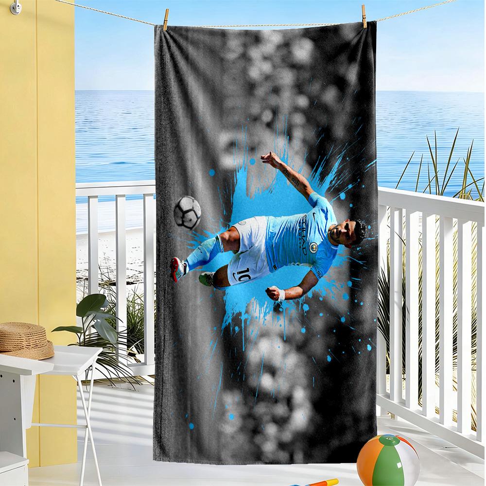 Dynamic Soccer Action Beach Towel Super Soft Microfiber Quickdry Fabric Comfortable Lightweight Suitable for Swimming, Gym, Camping, Yoga Vacation