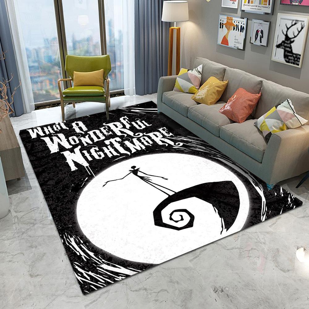 Disney The Nightmare Before Christmas Area Rug Non-Slip Bedroom Kitchen Bathroom Entracne Rug Living Room Washable Carpet