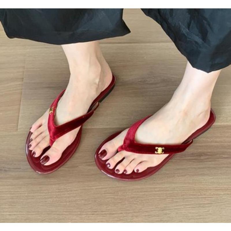 New Designer Summer Women Slippers Fashion Elegant Clip Toe Slides Shoes Ladies Outdoor Flats Beach Sandalias Flip Flop