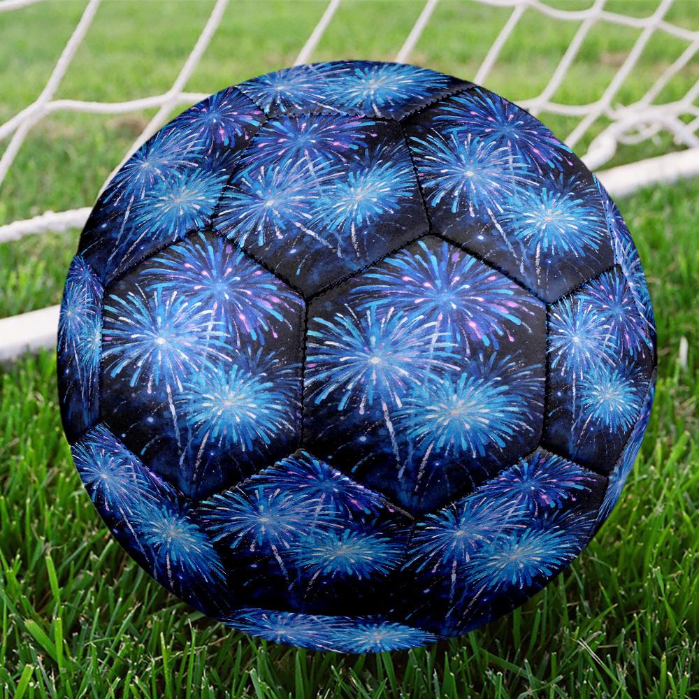1pc Fireworks Display Size 5 Soccer Ball Professional Match Training Football Indoor &Outdoor Sports Ball Lightweight Durable c6517