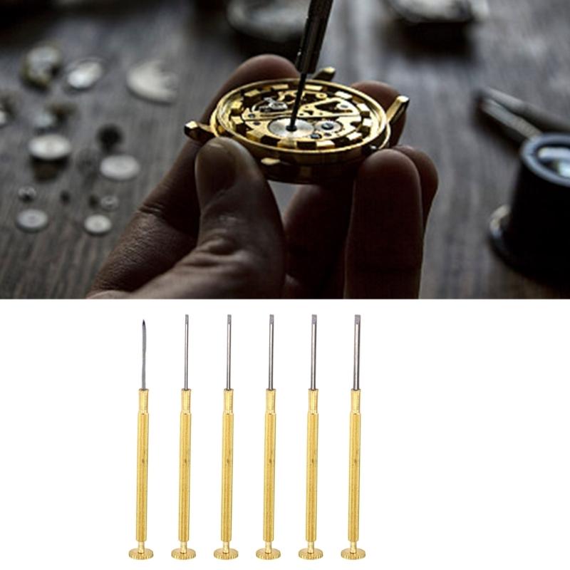 Copper Handle Screwdriver Set With Stainless Steel Tips For Watch And Eyeglass Repair Precise Tools