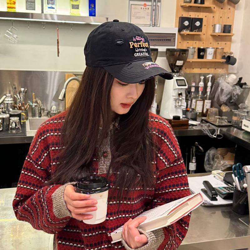 Hats for Girls New Baseball Cap Summer Sun Hat Men and Women Spring and Autumn Big Head Circumference Showing Face Small Duckling Cap
