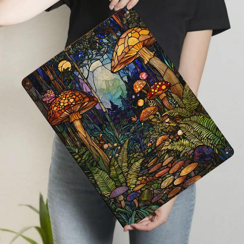 

Vintage Forest Mushroom Stained Glass Style Metal Wall Art Home Decorative Painting for Living Room 20x30cm（7.8x11.8inch）